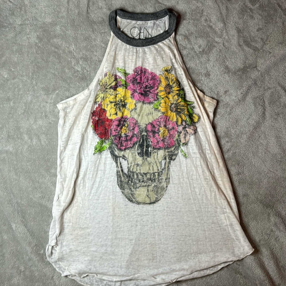 Chaser women’s skull and flower tank